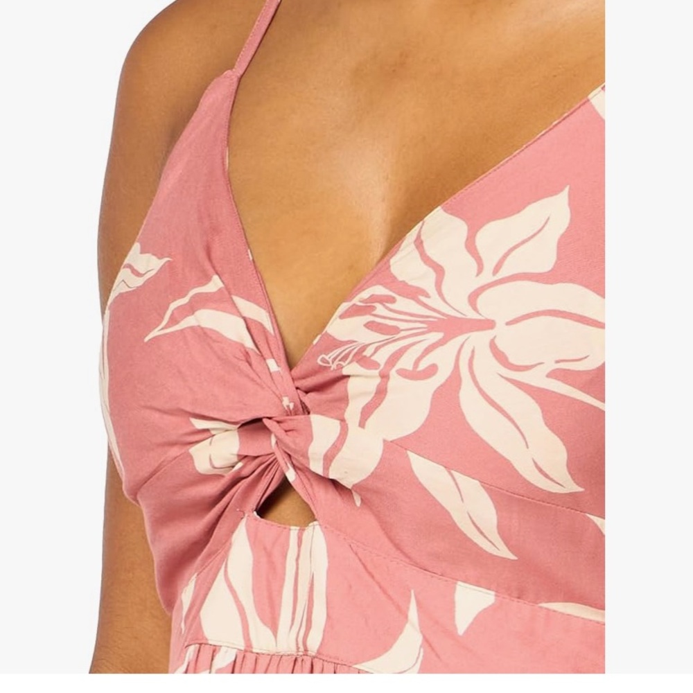 NWOT Angie Floral Front Twist Front Peekaboo Maxi Dress - Picture 7 of 8